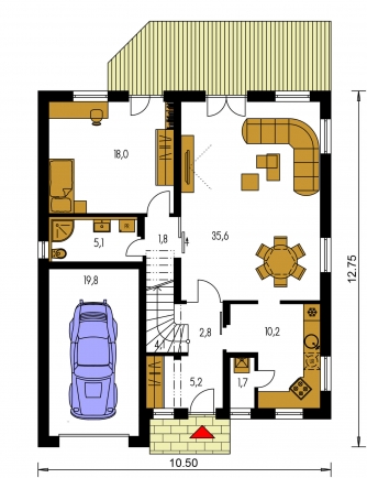 Plan de sol du rez-de-chaussée - TREND 270